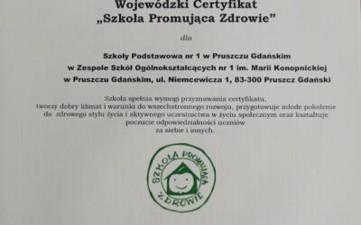 Szkoła promująca zdrowie – certyfikat